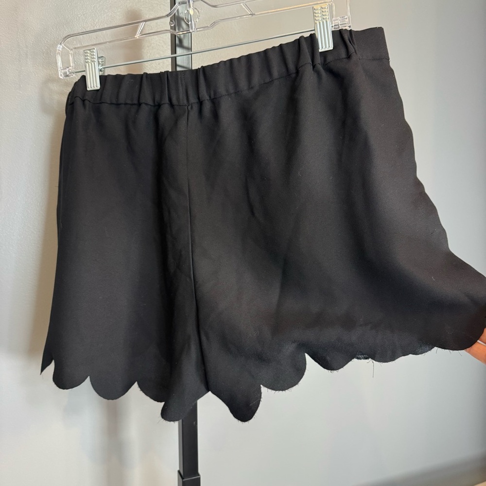 Madewell‎ Black Scalloped Hem Shorts XL Pull On Elastic Waist Casual